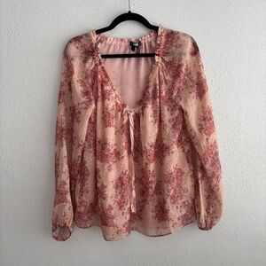 Paige Pink/Metallic Floral Silk Blouse